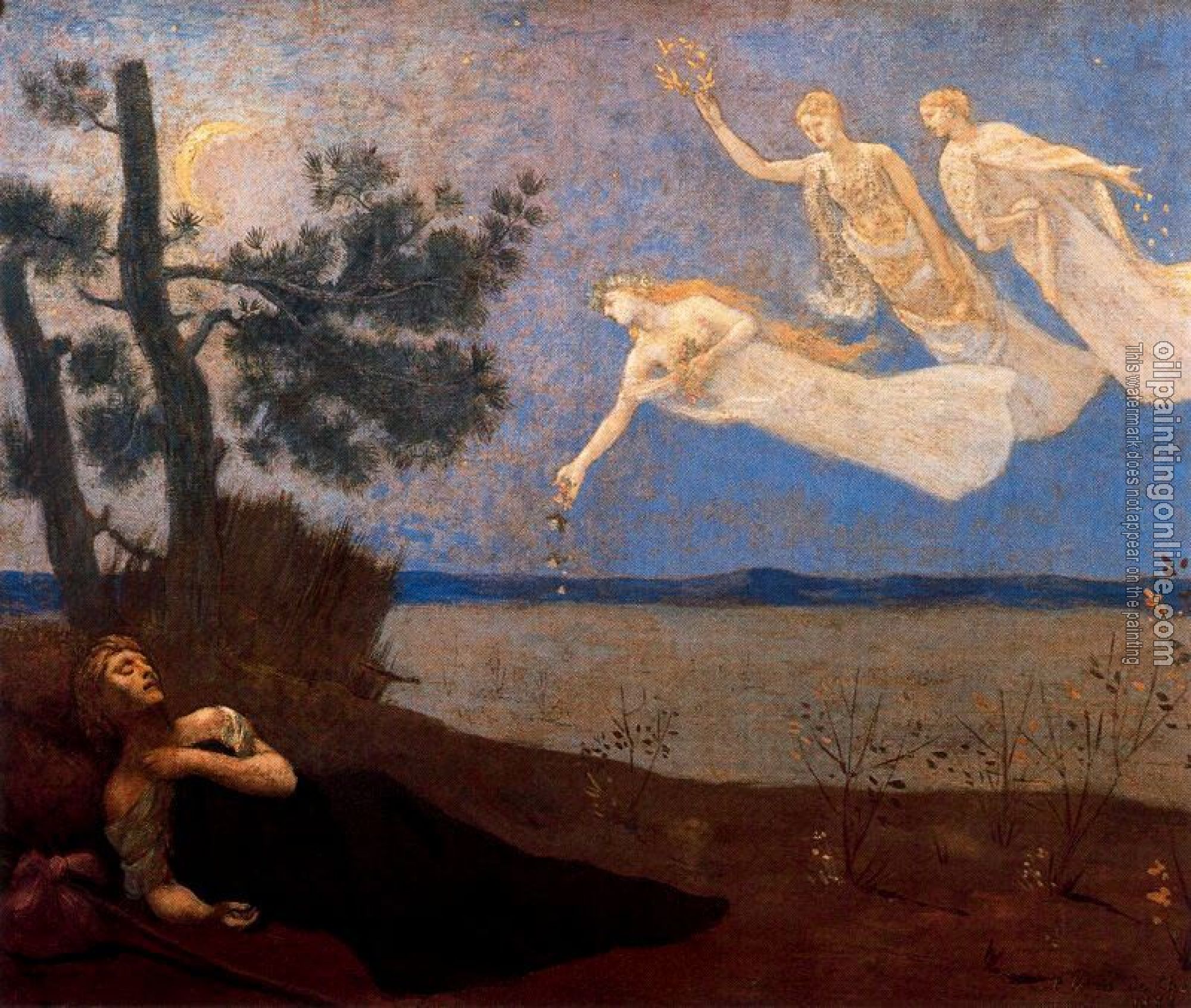 Pierre-Cecile Puvis de Chavannes - The Dream: In his sleep he Saw Love, Glory and Wealth Appear to Him